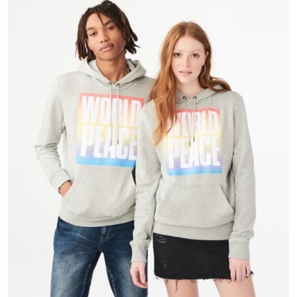 AERO ONE WORLD PEACE PULLOVER HOODIE Sz Small, NWT
